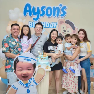 Image 48: Ayson turns One! Duffy Bear themed balloon setup #eventspacesg #firstbirthday