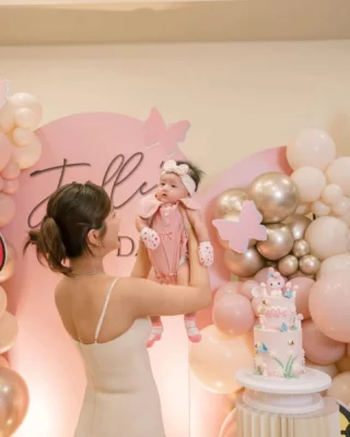 Image 55: Reposted from @jodiaarielle Thank you for having us 🎀 ● A little recap from Jaelle’s 100th day celebration! ✨🩷 We had such a great time—fun games for everyone, and the space was perfect for all ages to gather and enjoy. The My Melody-themed decorations and cake in chocolate pistachi were absolutely adorable, (it’s lower in sugar and kids friendly) I even brought home a few My Melody prints to add a sweet touch to her room. Venue : @highfivesg Decoration: @bobochachaballoon